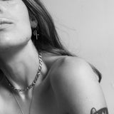 Gold Hammered Cross Hoops