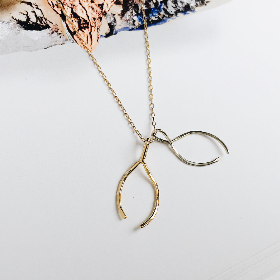 Mixed Metals Wishbone Chain