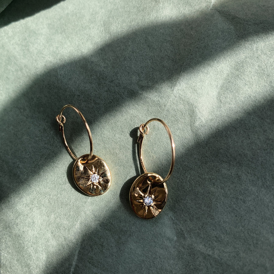 Jewelled Star Hoops