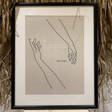 Poem Art Print ~ I am there / Hands