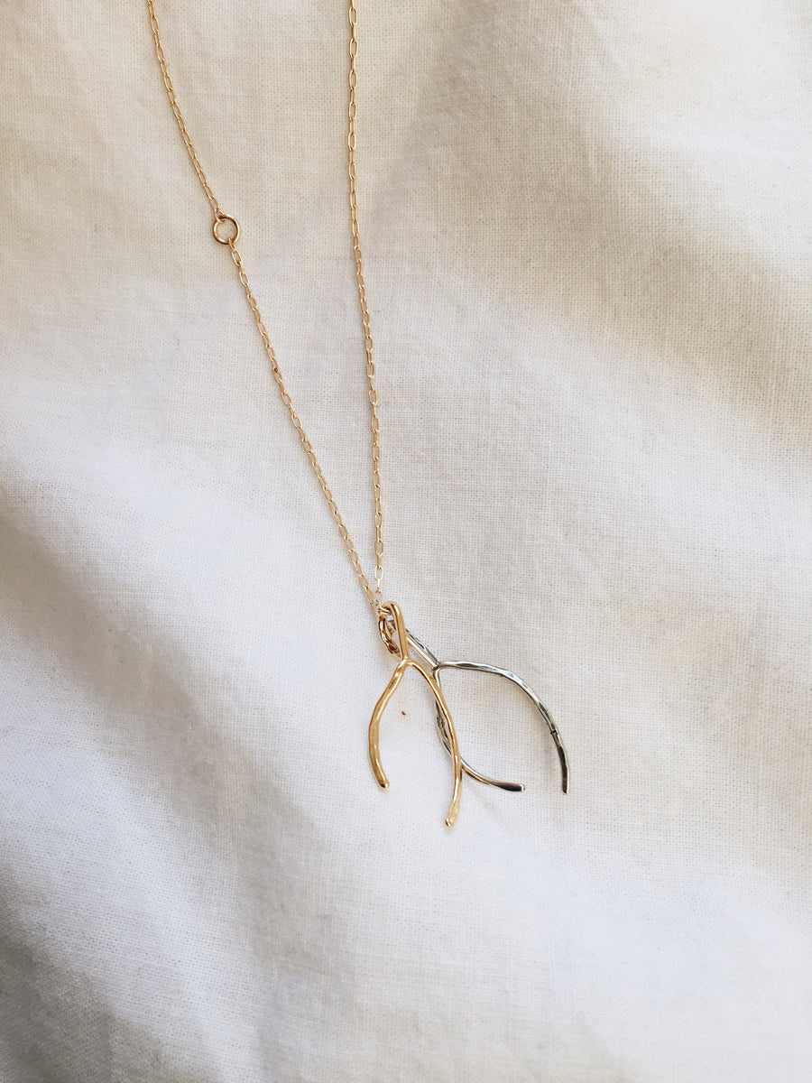 Mixed Metals Wishbone Chain