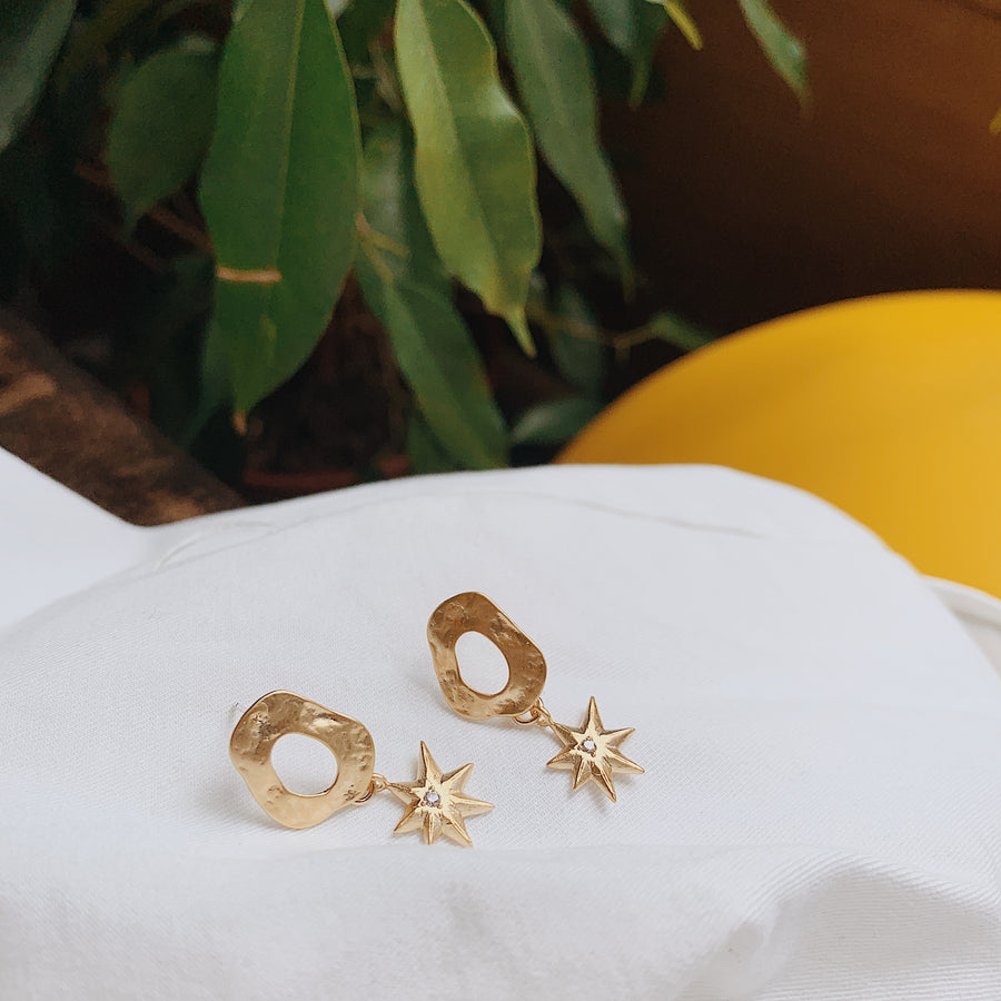 Saturn Star Drop Earrings