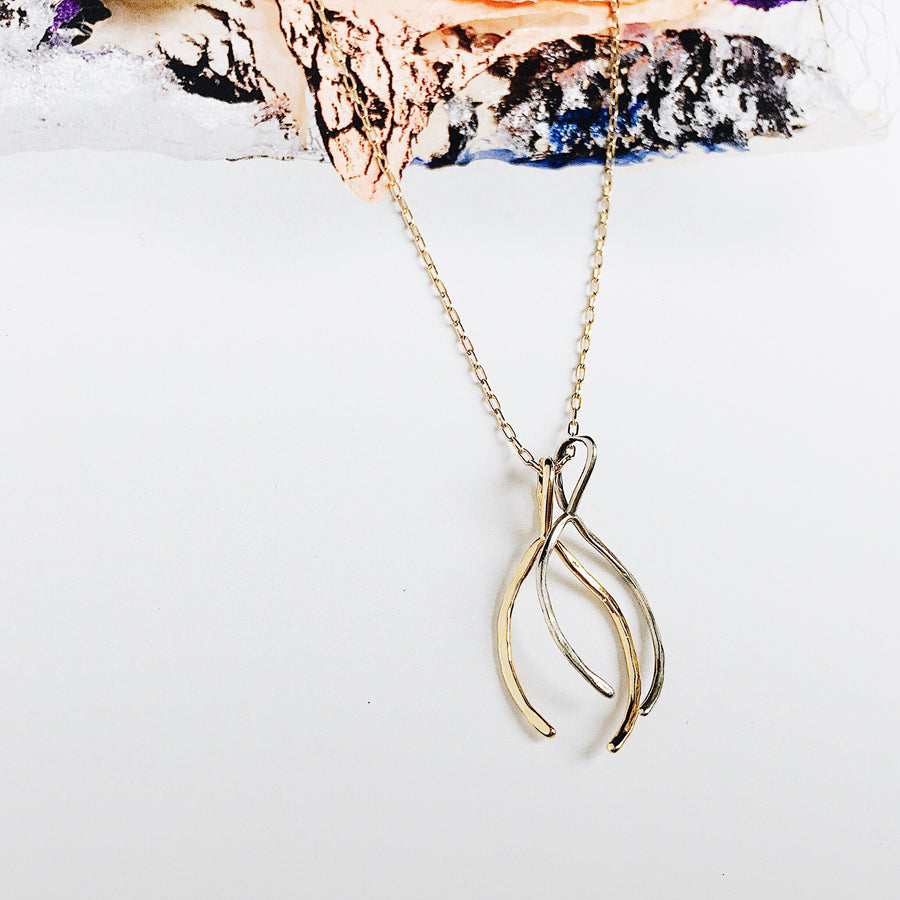 Mixed Metals Wishbone Chain