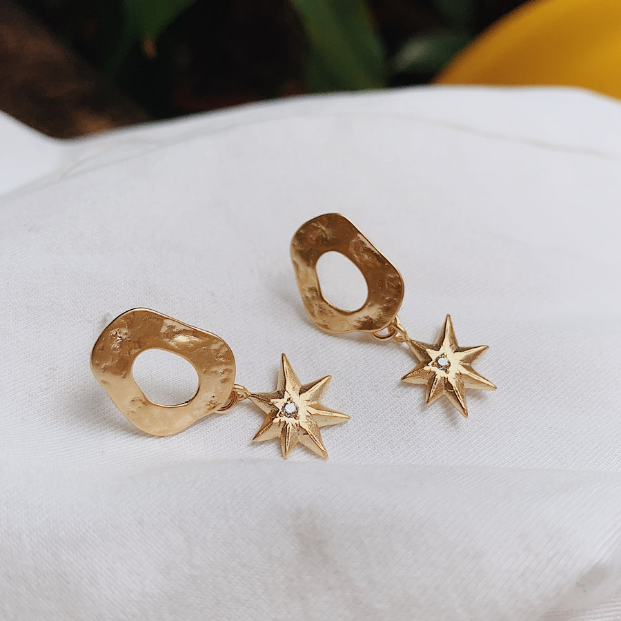 Saturn Star Drop Earrings